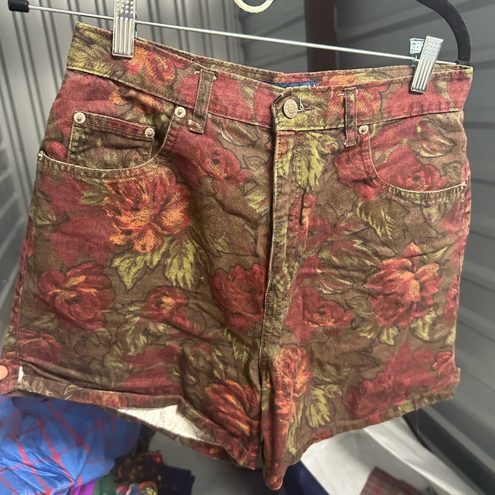 Floral High Waist Shorts by Halston Jeanswear